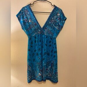 Women’s Y2K Babydoll Top/MiniDress SzM Paisley Print SSM